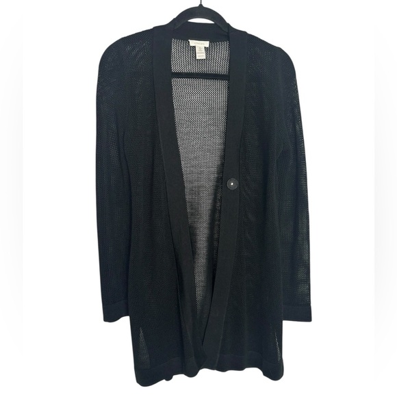 Chicos Women’s Knit Business Casual Black Single Button Cardigan Size 0 Small - Picture 1 of 11